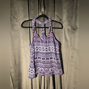 Charlotte Russe Navy, Red and White Printed Racerback Tank